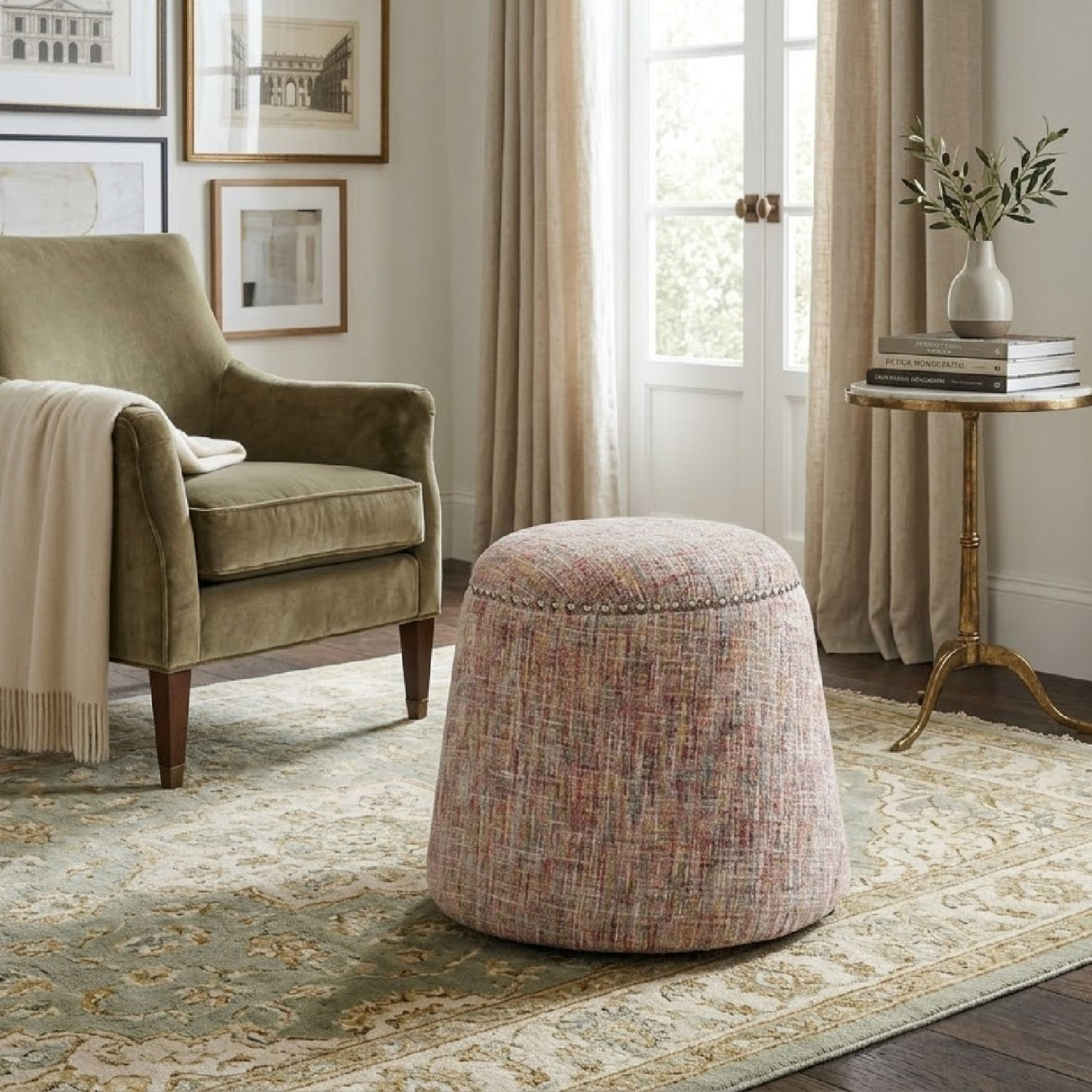 Confetti Chenille Ottoman | Oroa.com