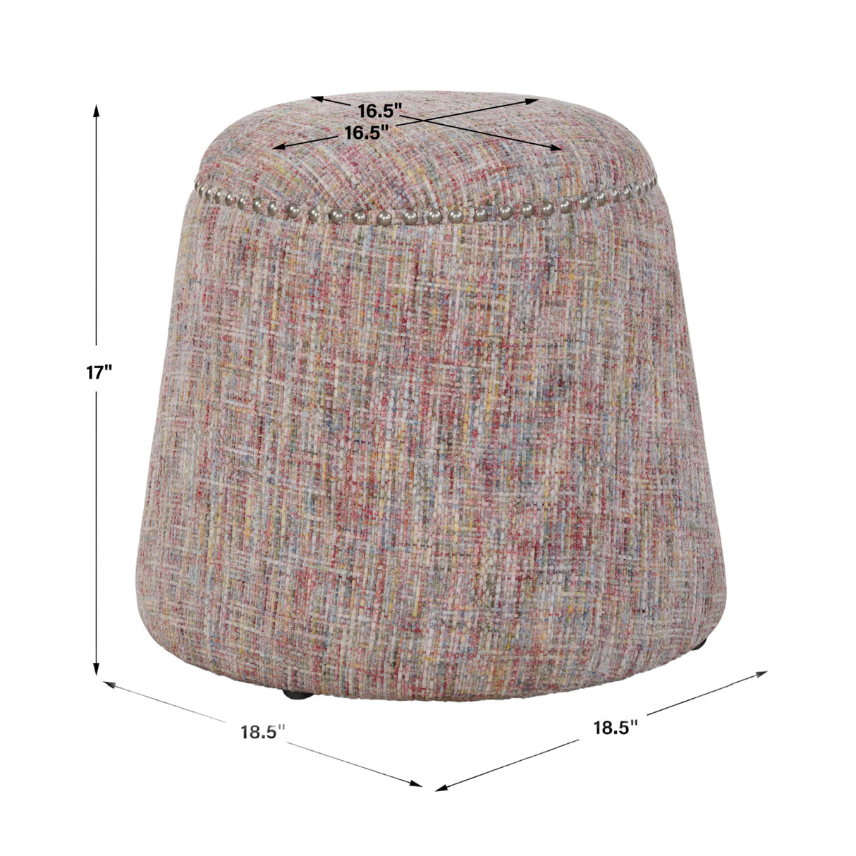 Confetti Chenille Ottoman | Oroa.com