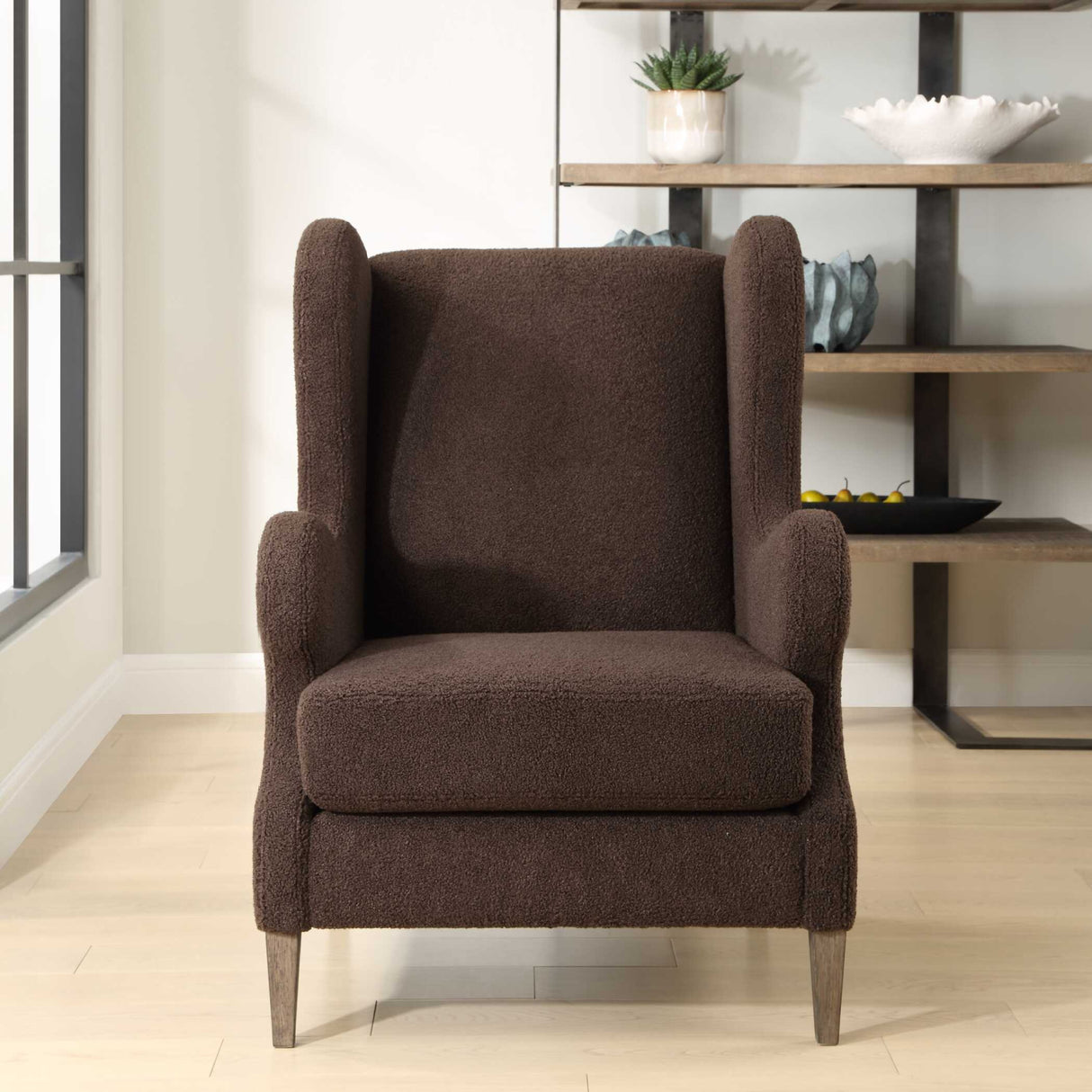 Brown Shearling Accent Chair | Oroa.com