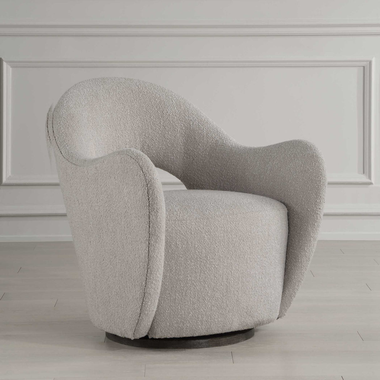Beige Cutout-Back Swivel Chair | Oroa.com