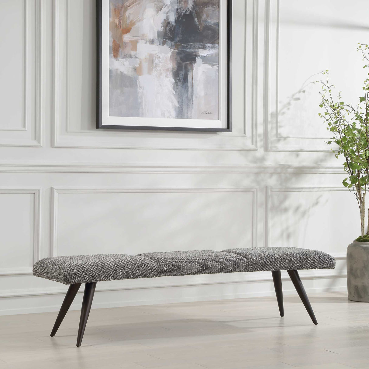 Gray Boucle Bench | Oroa.com