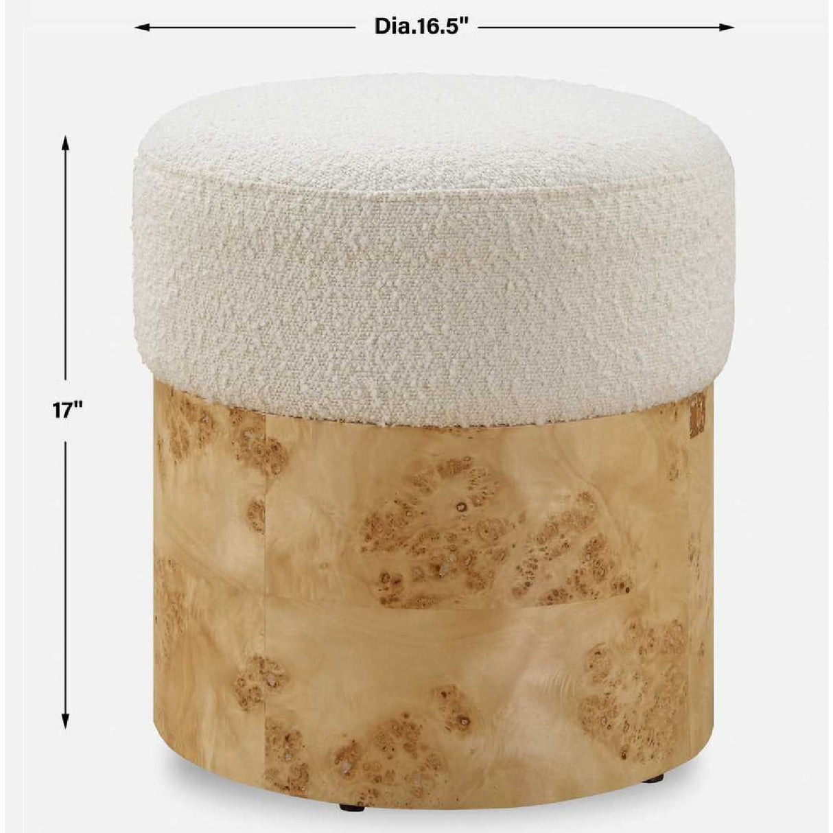 Poplar Burl Base Ottoman | Oroa.com
