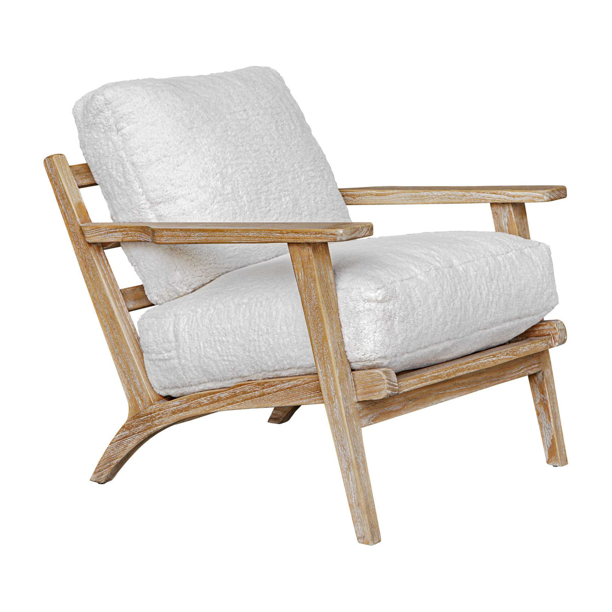 White Sheepskin Cushioned Lounge Chair | Oroa.com