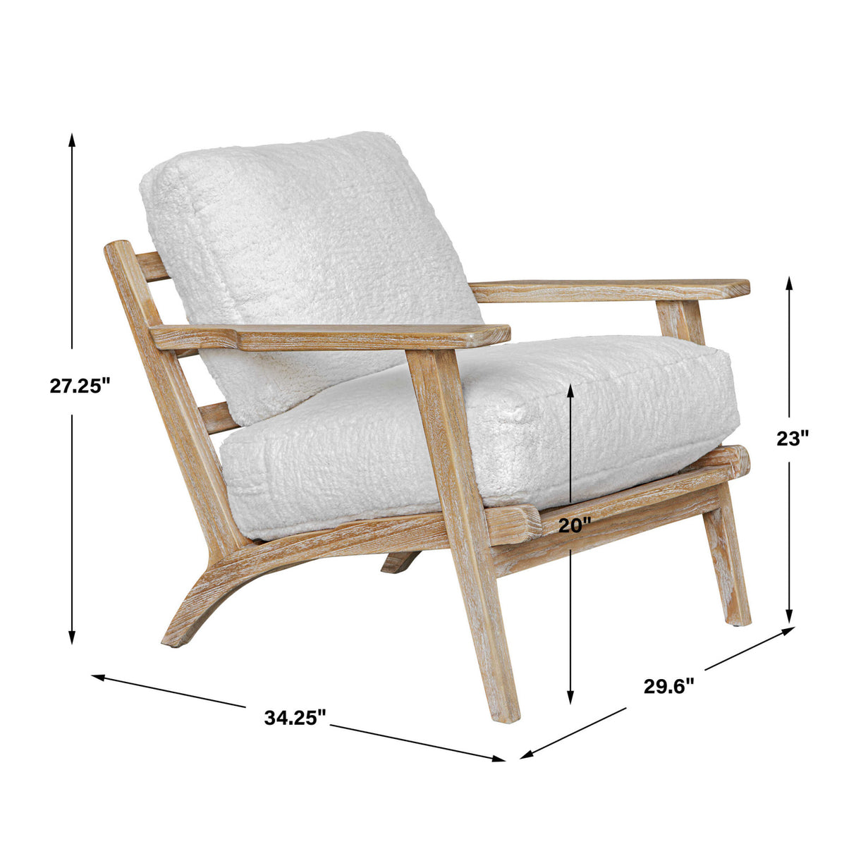 White Sheepskin Cushioned Lounge Chair | Oroa.com