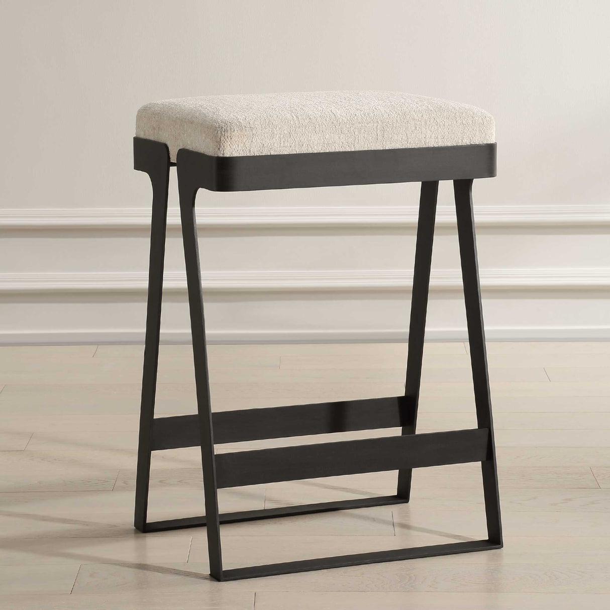 White Boucle Seat Counter Stool | Oroa.com