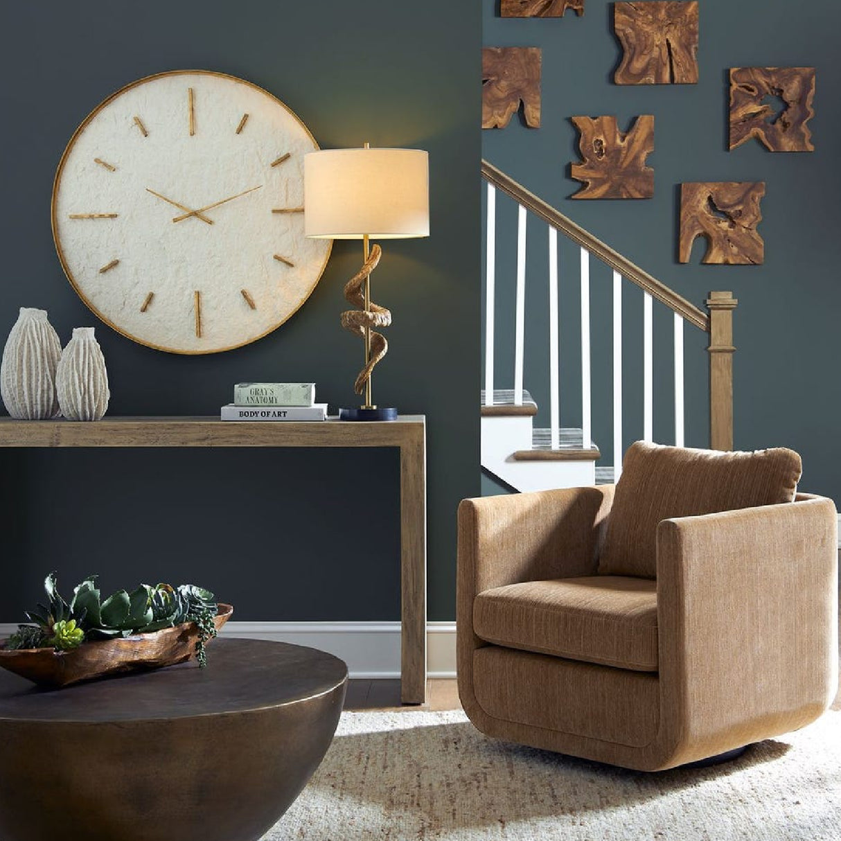 Chenille Rounded Swivel Chair | Oroa.com
