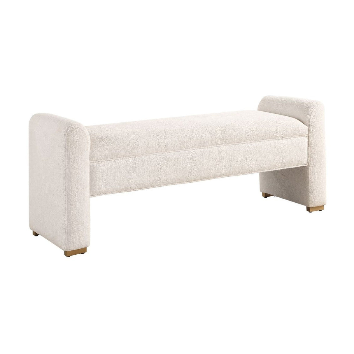 White Boucle Modern Bench | Oroa.com