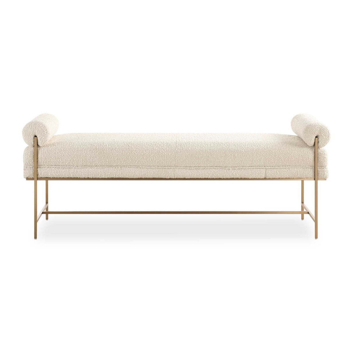 White Boucle Modern Bench | Oroa.com
