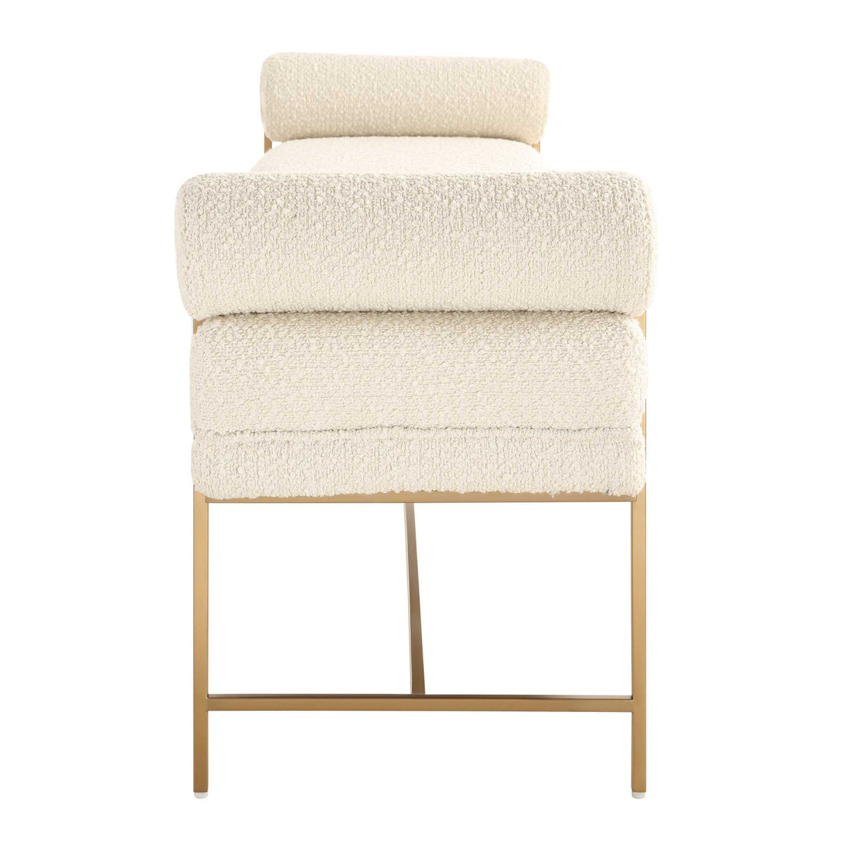White Boucle Modern Bench | Oroa.com