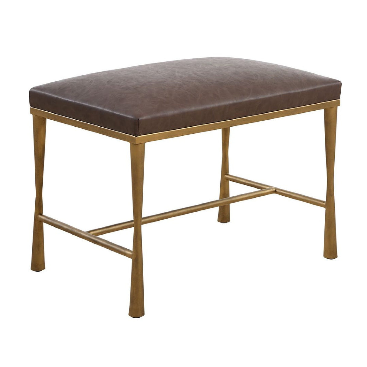 Brown Leather Inspired Bench S | Oroa.com