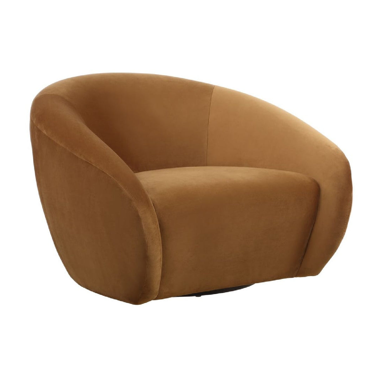 Curved-Back Velvet Swivel Chair | Oroa.com