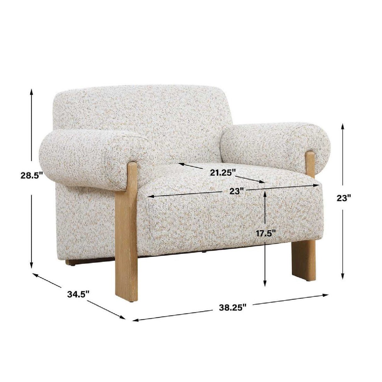 Boucle Rolled-Arm Accent Chair | Oroa.com