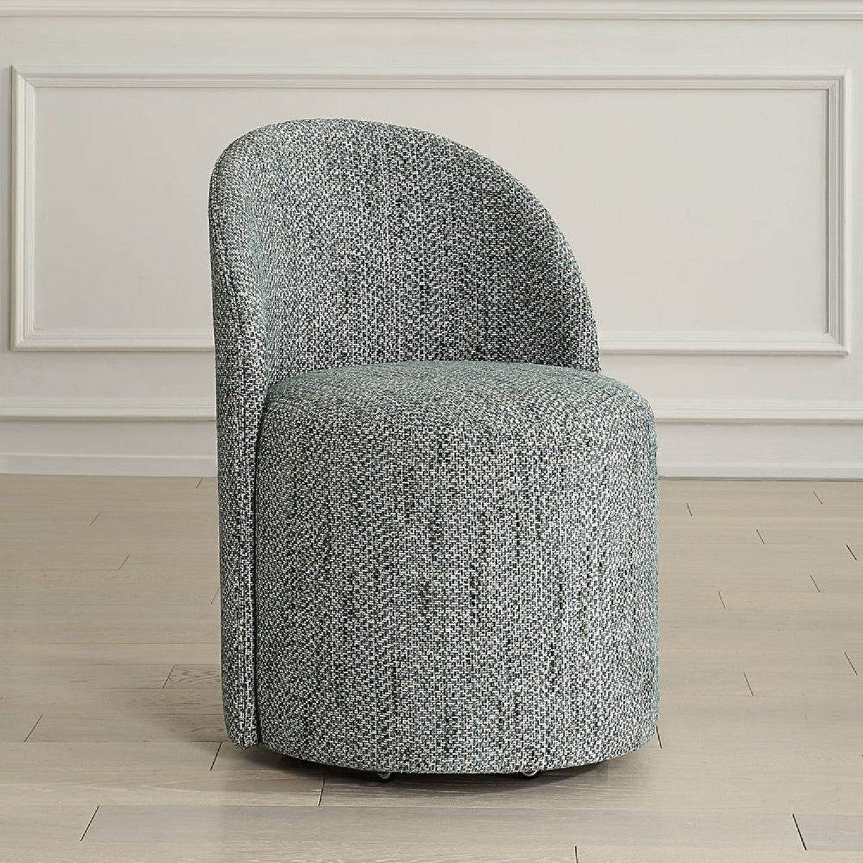 Chenille Caster Swivel Dining Chair | Oroa.com
