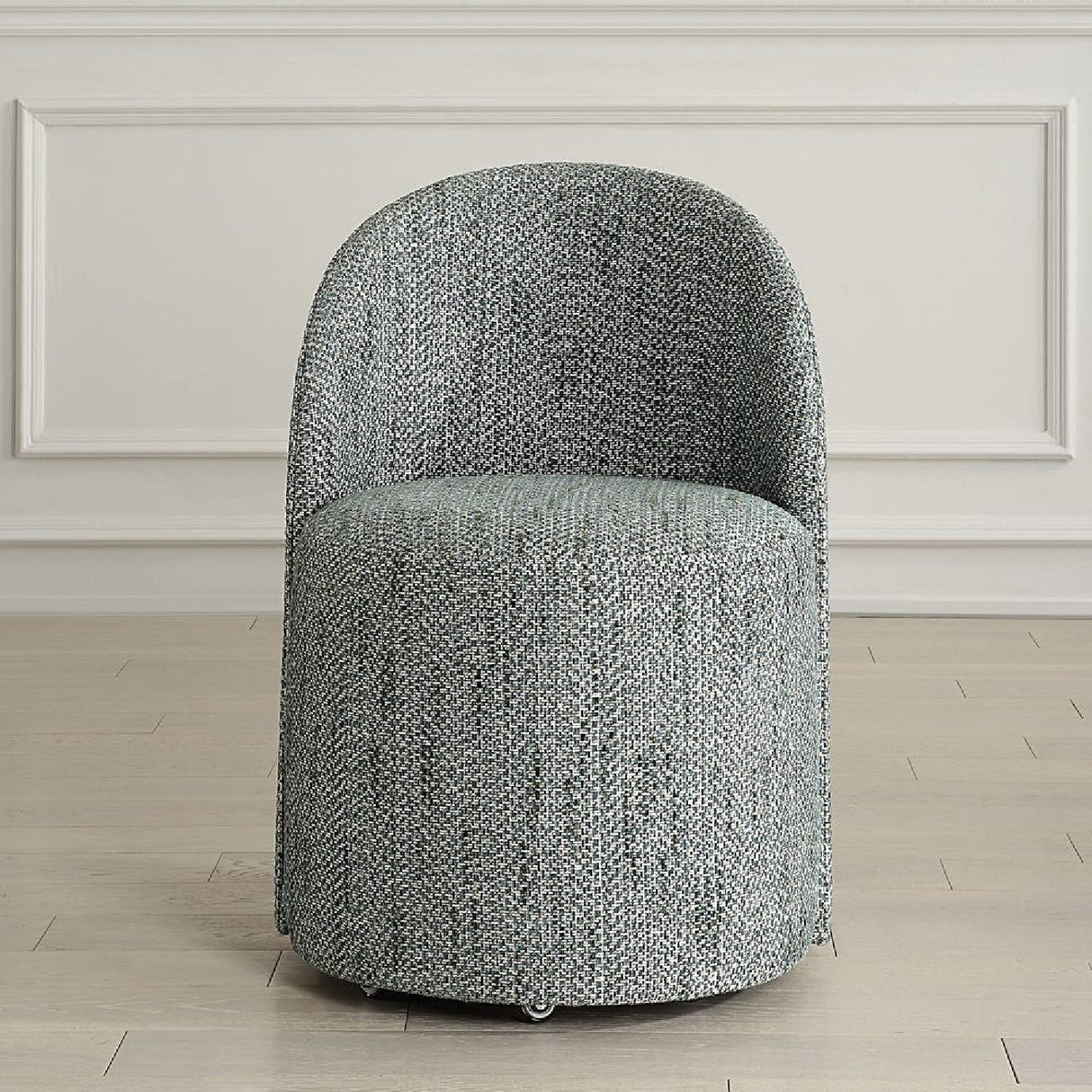 Chenille Caster Swivel Dining Chair | Oroa.com
