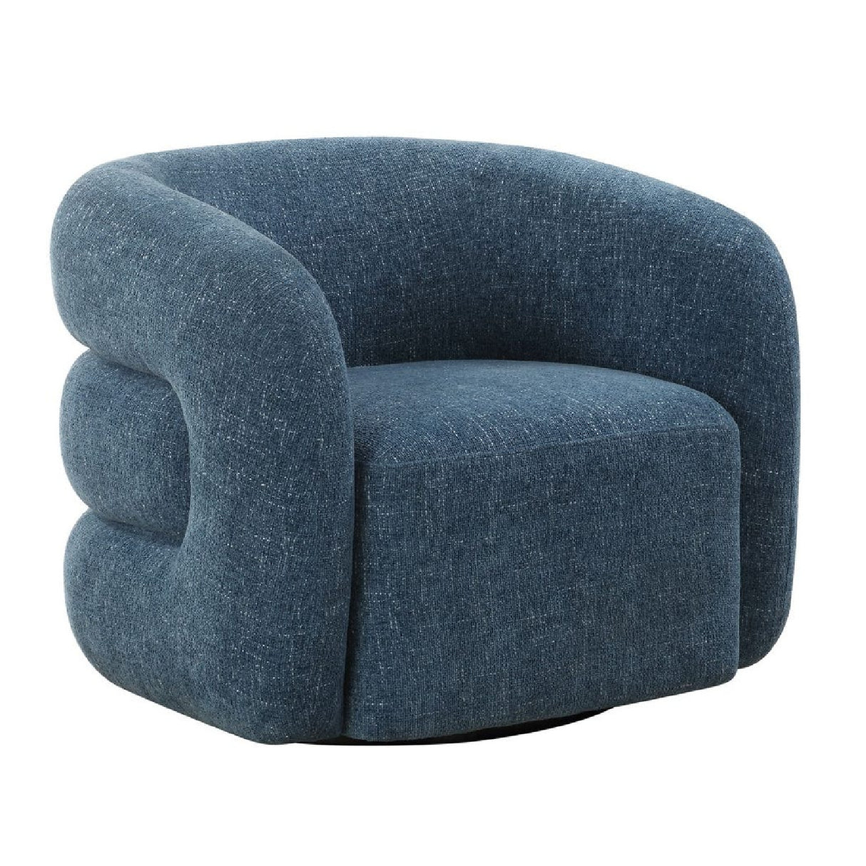Blue Chenille Swivel Chair | Oroa.com