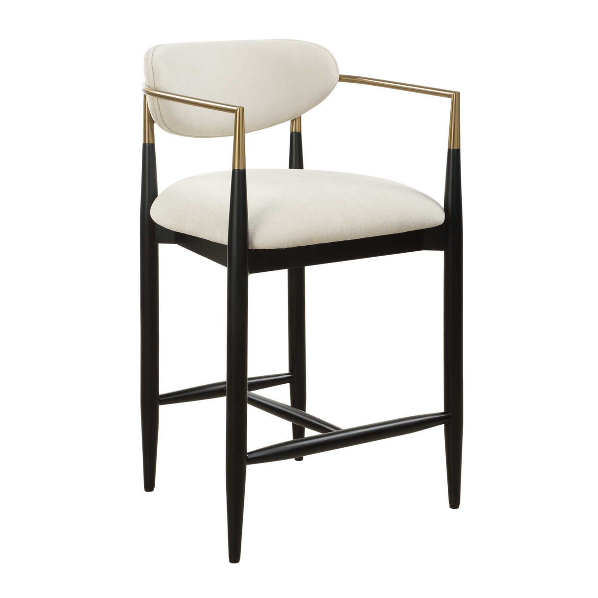 Modern European furniture - White Velvet Counter Stool - www.oroa.com | Oroa.com
