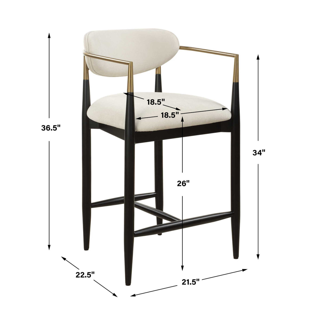 Modern European furniture - White Velvet Counter Stool - www.oroa.com | Oroa.com