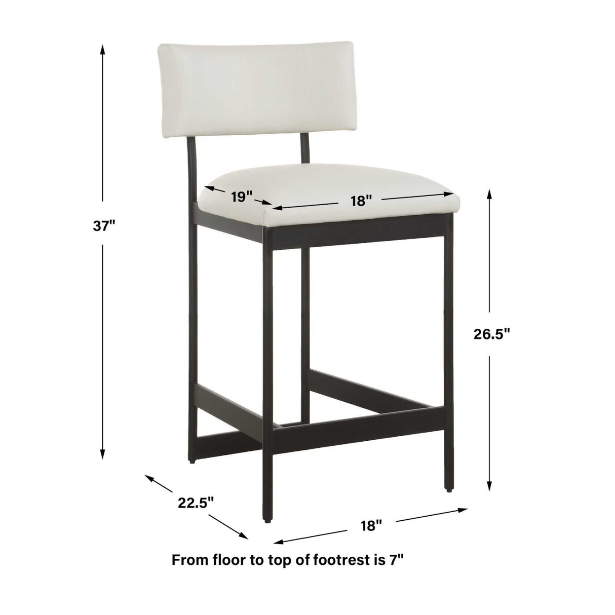 White Leather Counter Stool | Oroa.com