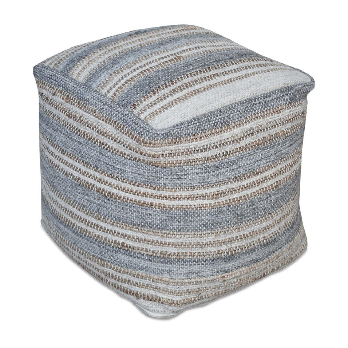 Gray & Cream Fabric Ottoman | Oroa.com