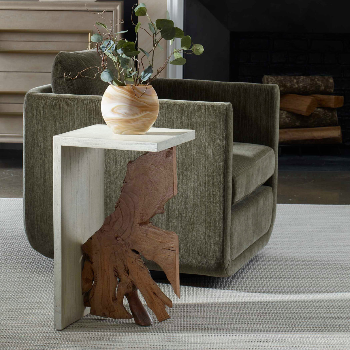 Two-Toned Teak Accent Table | Oroa.com