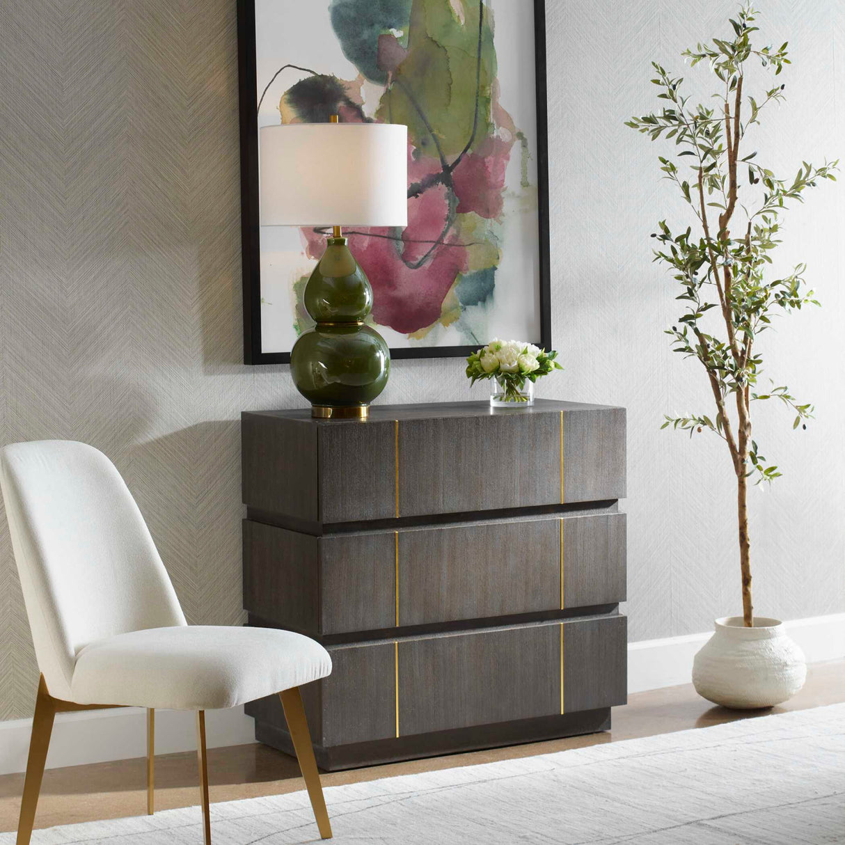 Dark Acacia 3-Drawer Chest | Oroa.com