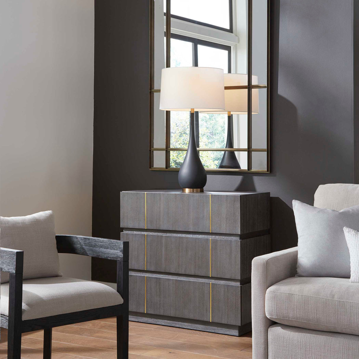 Dark Acacia 3-Drawer Chest | Oroa.com