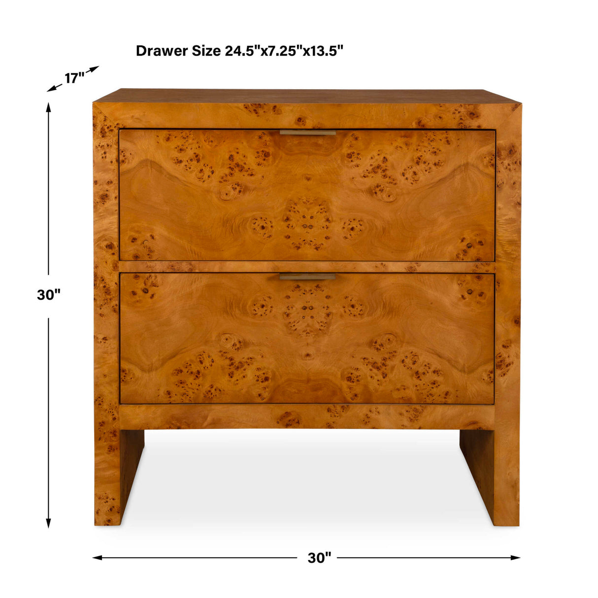 2-Drawer Burl Accent Chest | Oroa.com