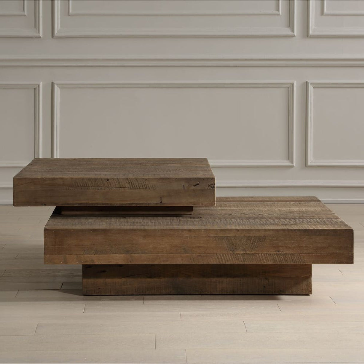 2-Layer Natural Oak Coffee Table | Oroa.com