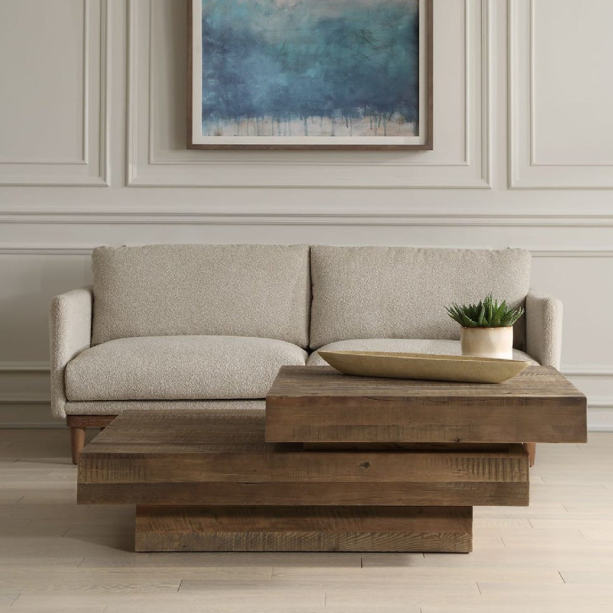2-Layer Natural Oak Coffee Table | Oroa.com