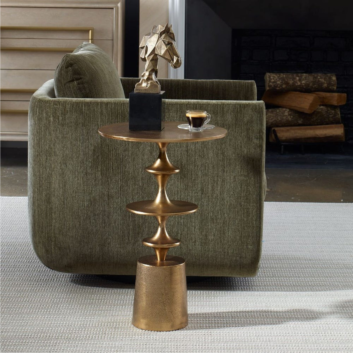 Antique Brass Accent Table | Oroa.com