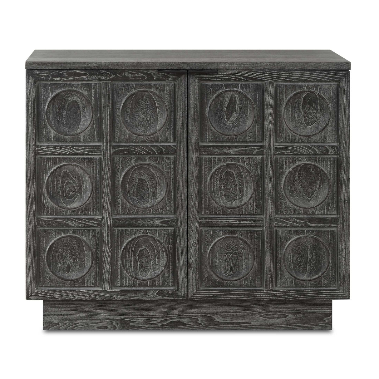 Circle Carved Elm 2-Door Cabinet | Oroa.com