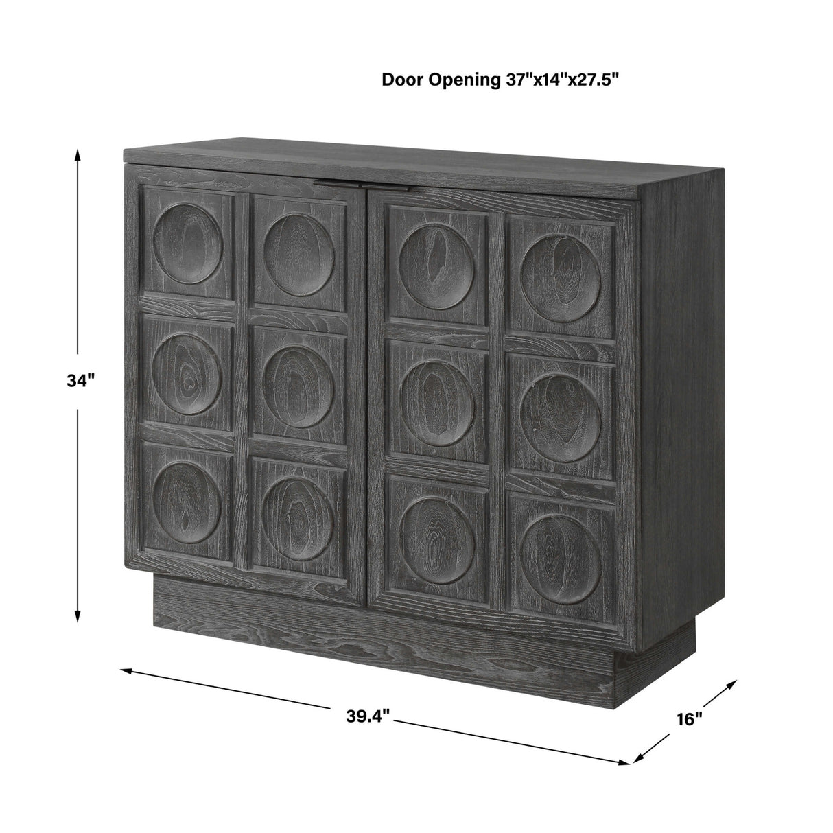 Circle Carved Elm 2-Door Cabinet | Oroa.com