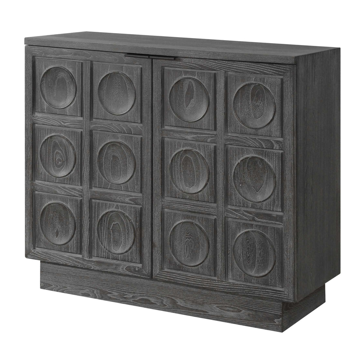 Circle Carved Elm 2-Door Cabinet | Oroa.com