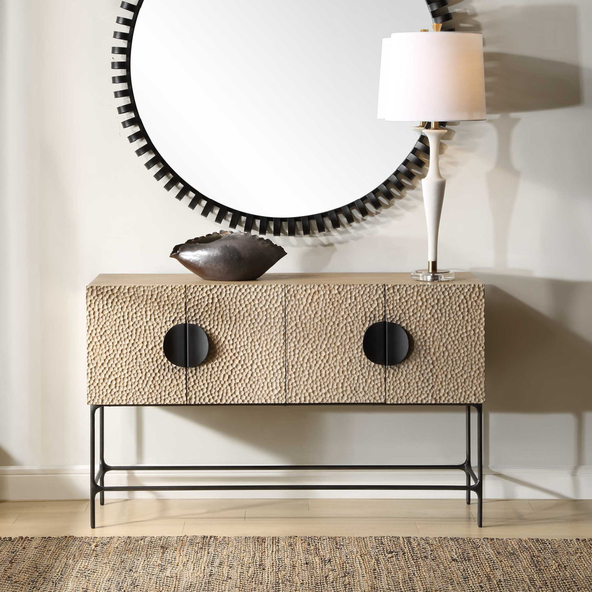 Elm Veneer 4-Door Cabinet | Oroa.com