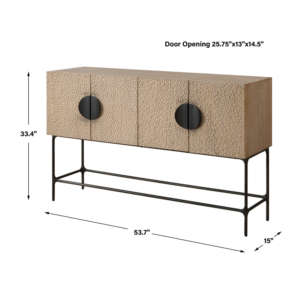 Elm Veneer 4-Door Cabinet | Oroa.com