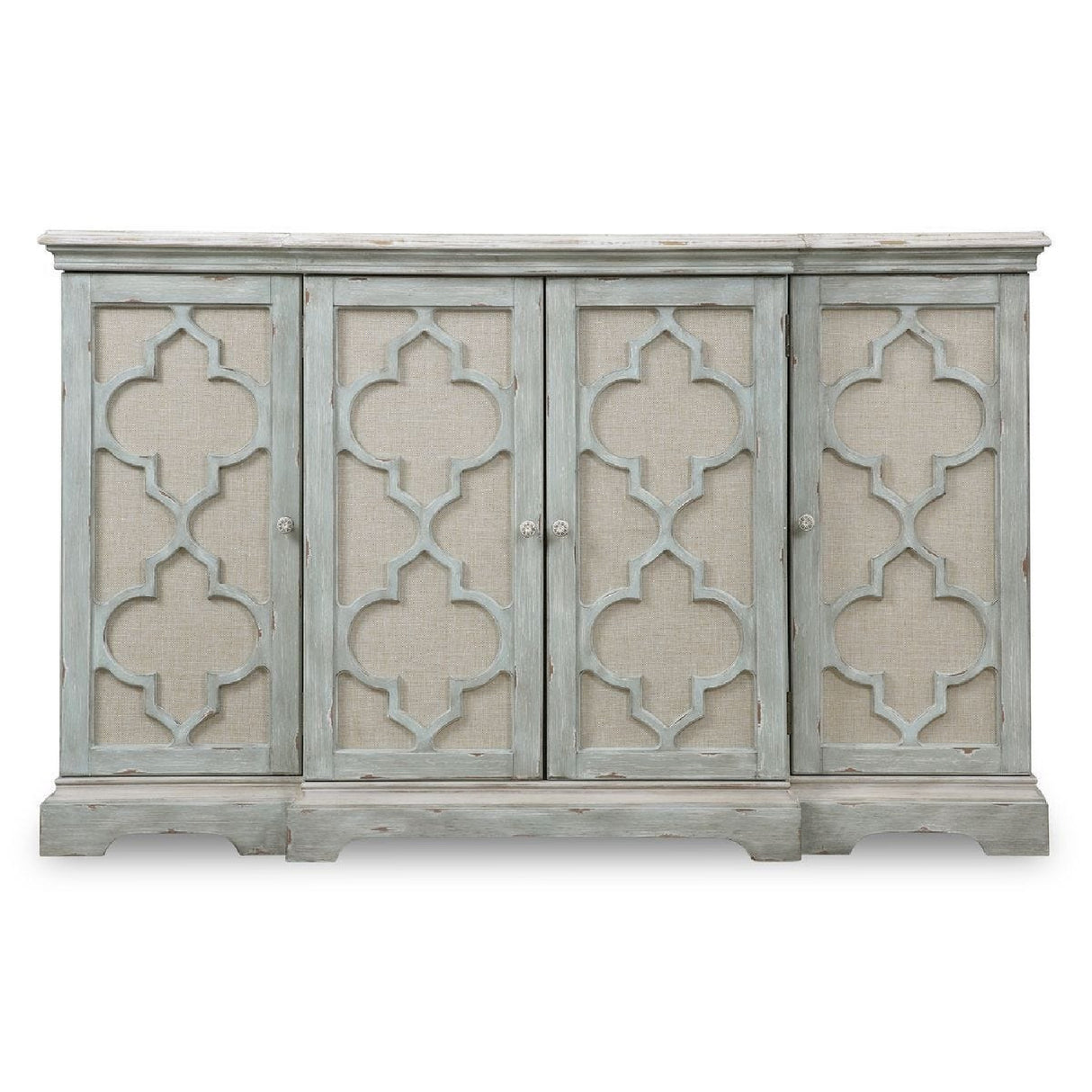 Gray Open-Carved 4-Door Cabinet | Oroa.com