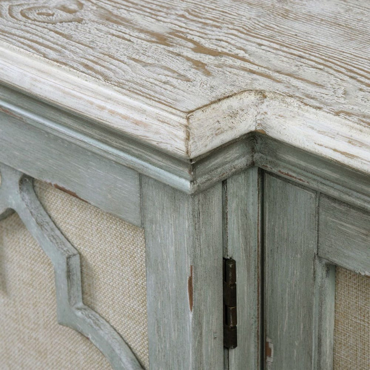 Gray Open-Carved 4-Door Cabinet | Oroa.com