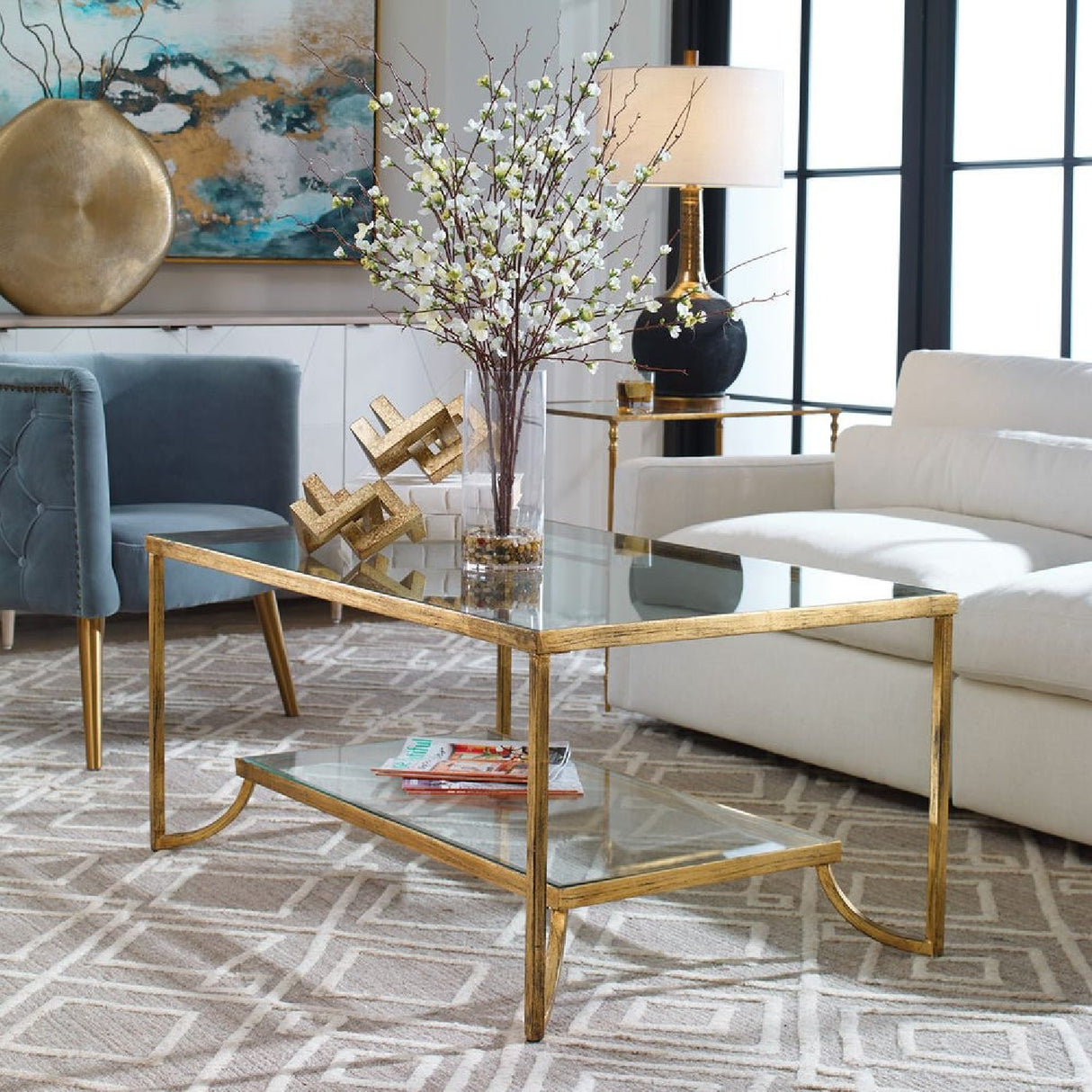 Gold Framed Coffee Table | Oroa.com