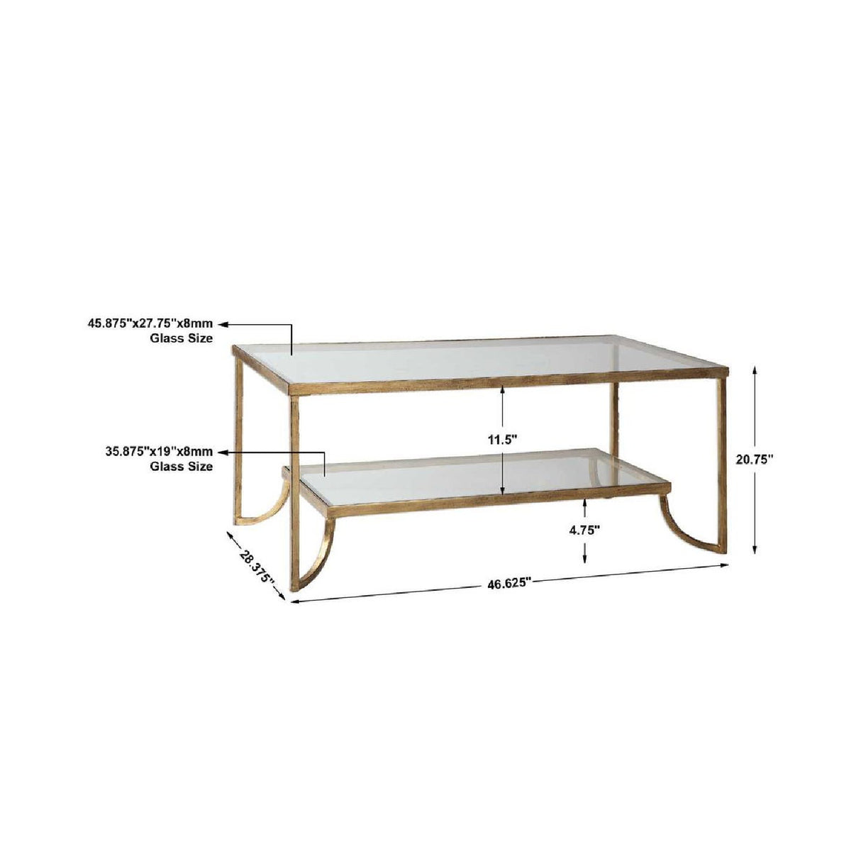 Gold Framed Coffee Table | Oroa.com