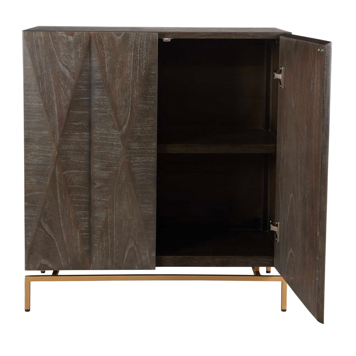 Black Mindi Faceted 2-Door Cabinet | Oroa.com