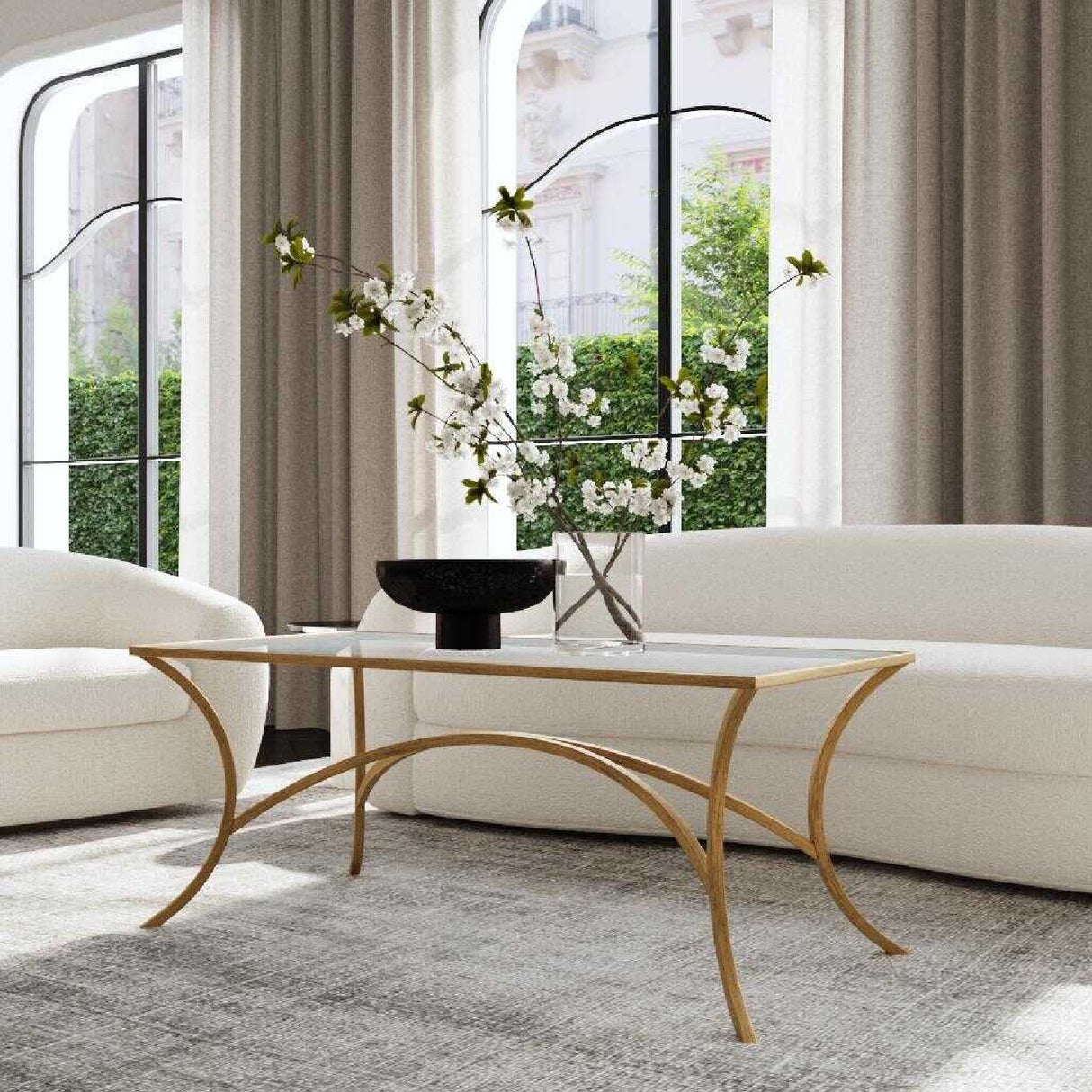 Beveled Tempered Glass Coffee Table | Oroa.com
