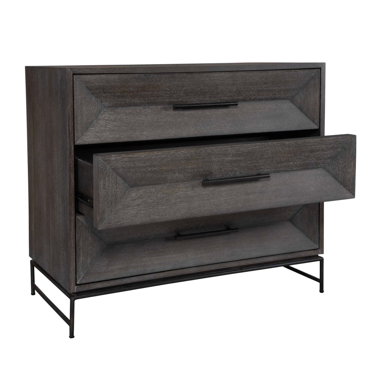 Gray Glazed Acacia 3-Drawer Chest | Oroa.com