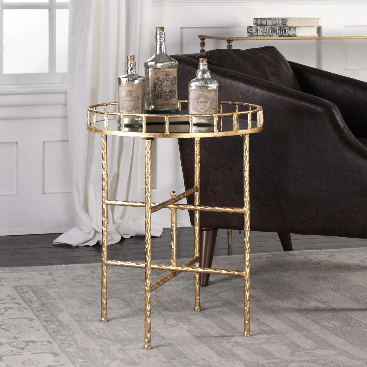 Gold Framed Mirror Accent Table | Oroa.com