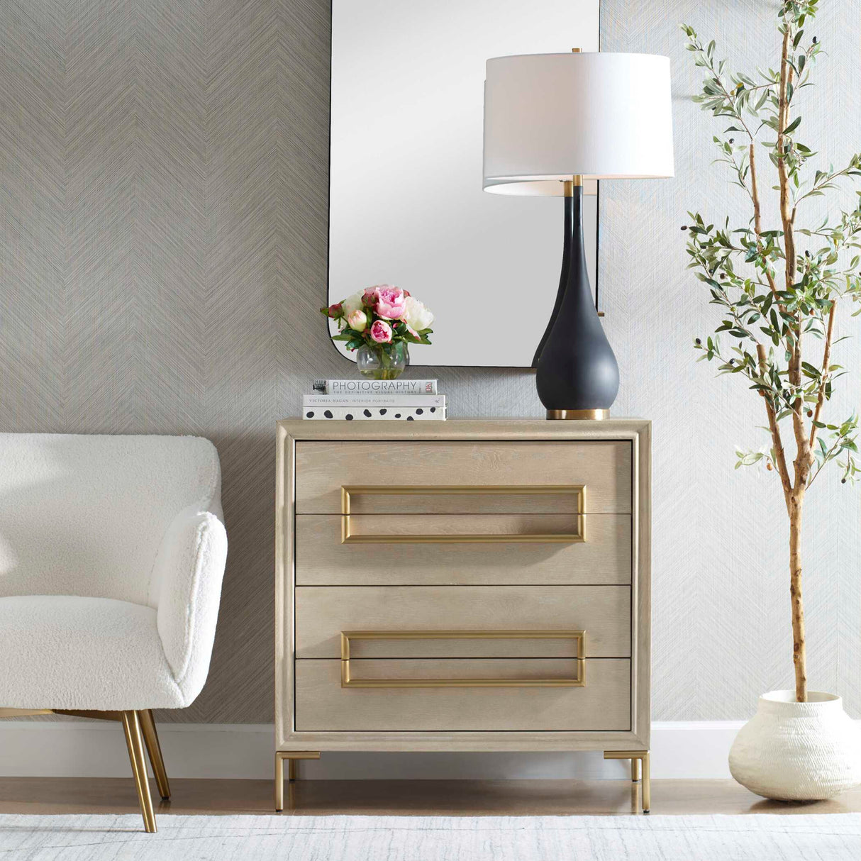 Light Oak 4-Drawer Accent Chest | Oroa.com