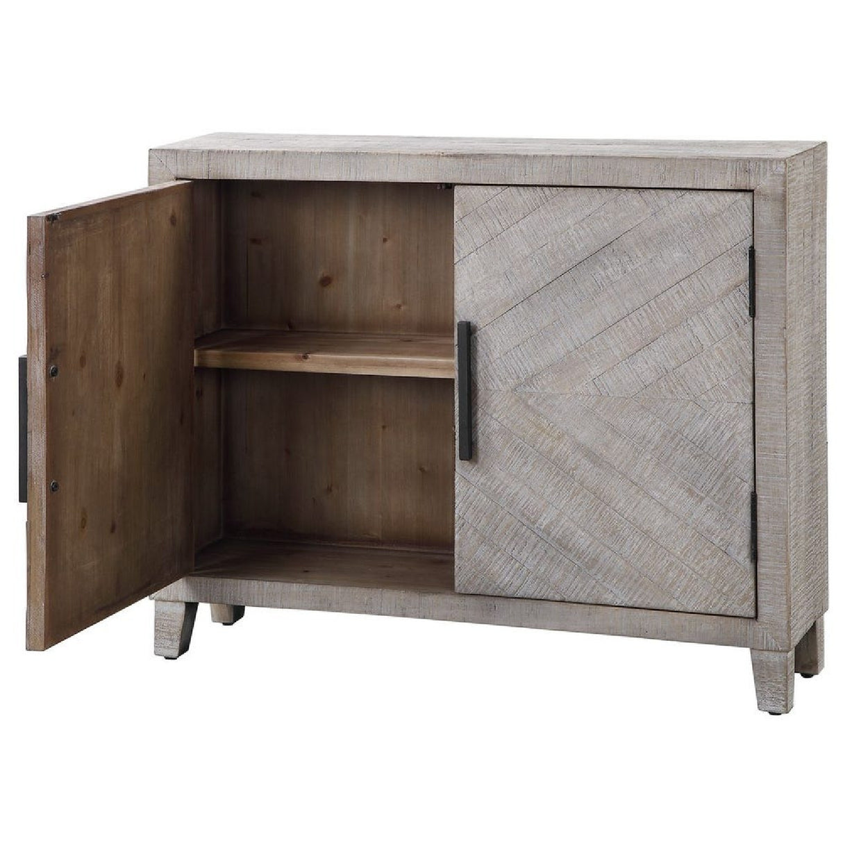 Whitewashed Fir Wood 2-Door Cabinet | Oroa.com