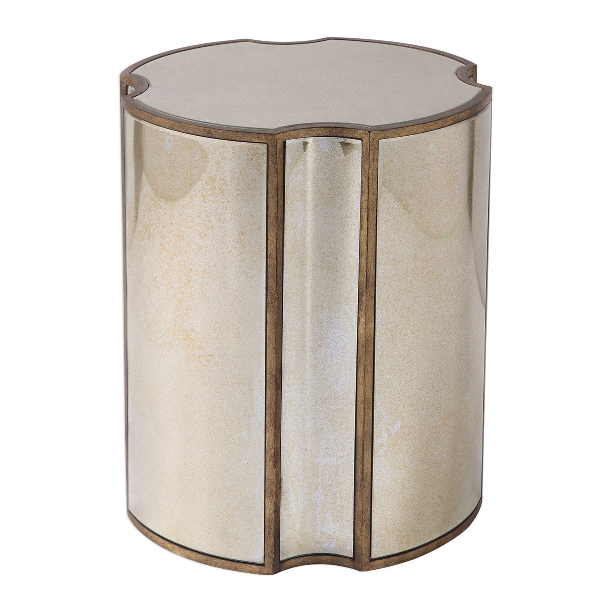 Antique Mirror Quatrefoil Accent Table | Oroa.com
