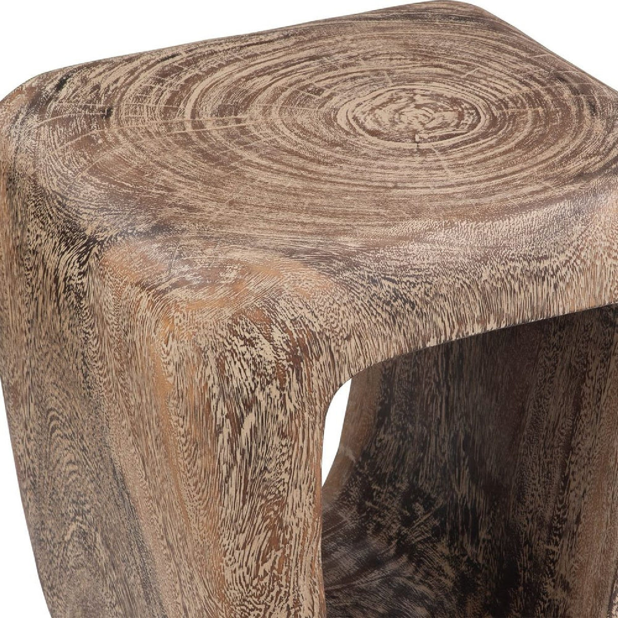 Washed Suar Wood Accent Stool | Oroa.com