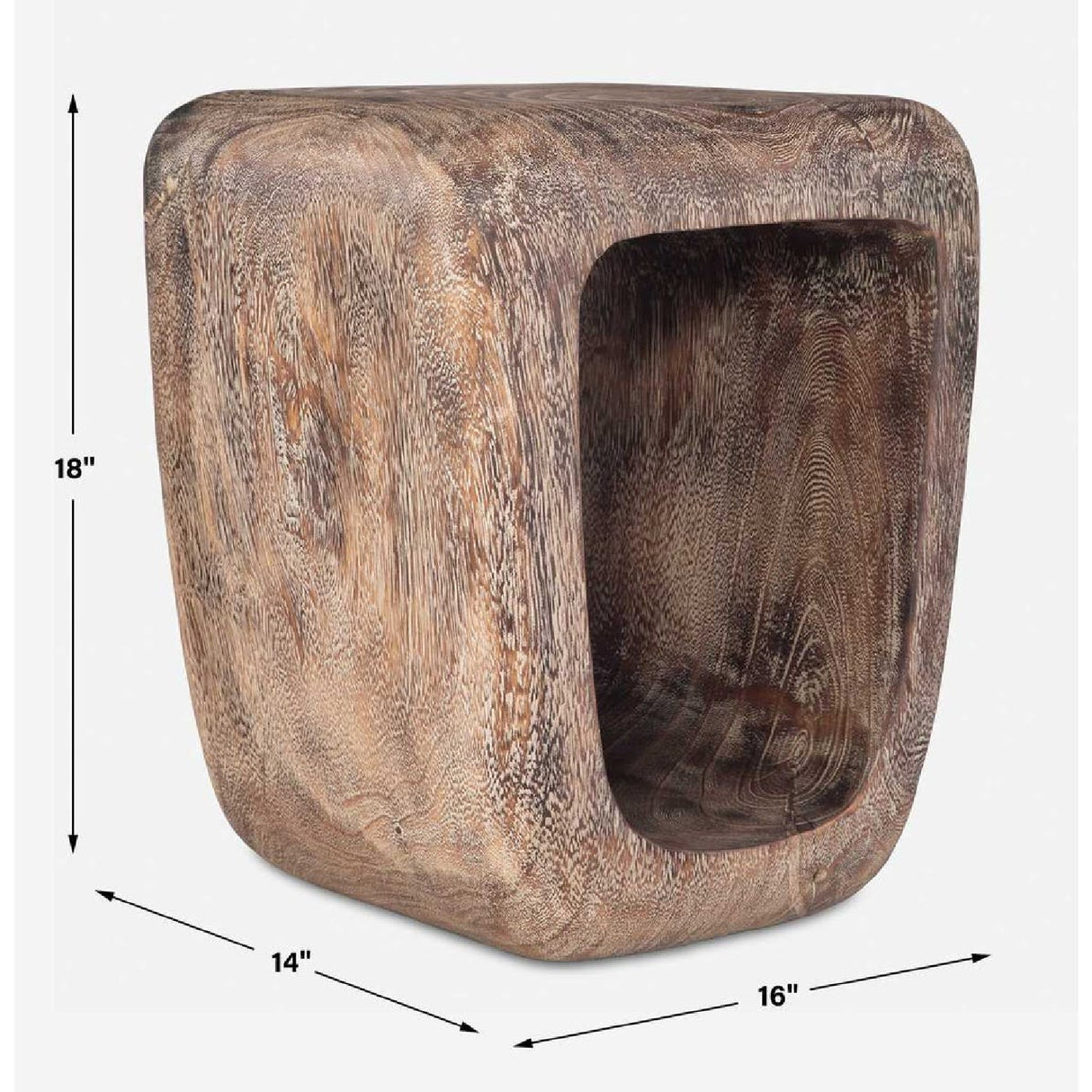 Washed Suar Wood Accent Stool | Oroa.com