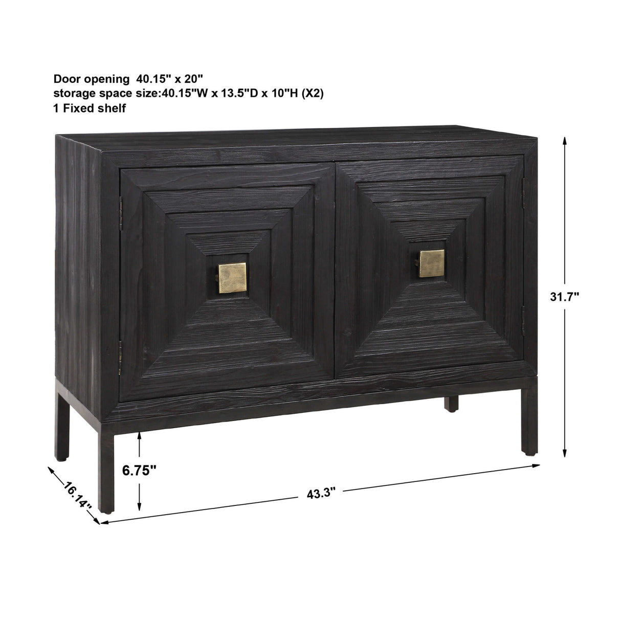 Fir Wood 2-Door Cabinet | Oroa.com