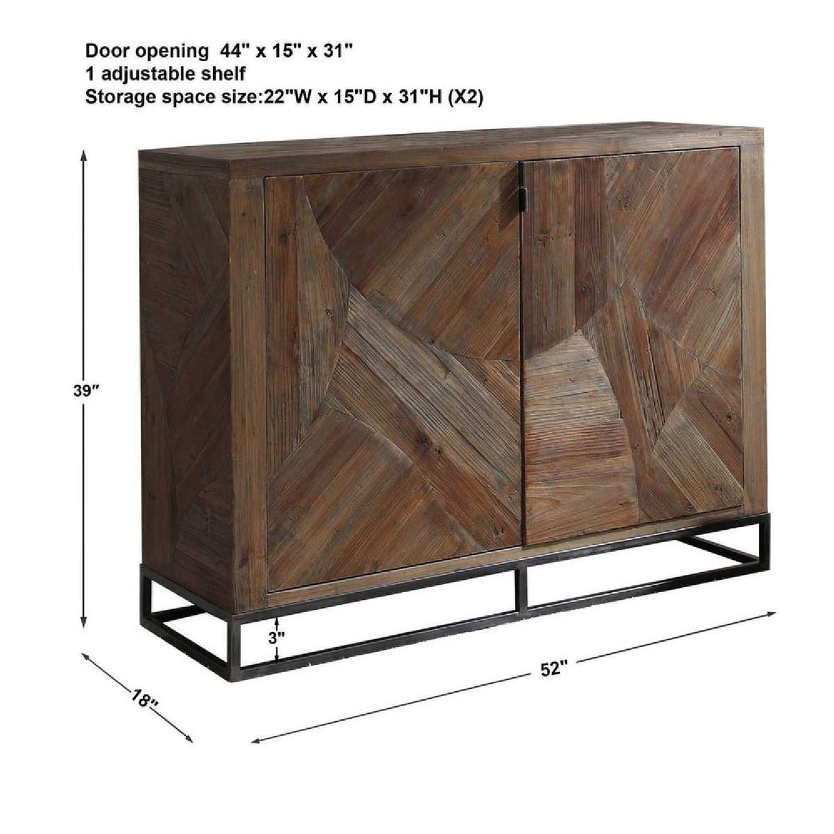 2-Door Marquetry Wooden Cabinet | Oroa.com